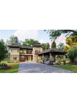 แบบบ้าน 2 ชั้น สไตล์รีสอร์ท NA-210 ขนาด 285.80 ตร.ม. 4 ห้องนอน 5 ห้องน้ำ