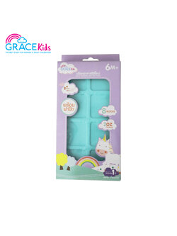 GRACEKIDS (เกรซคิดส์) บล็อคซิลิโคน เก็บอาหาร พร้อมฝาปิด Silicone Multiportion Baby Food Freezer [ถาด 8 ช่อง ช่องขนาด 2 ออนซ์ ]