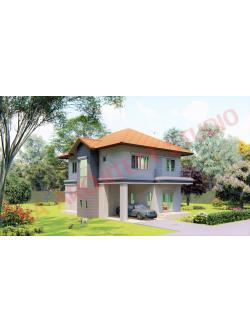 แบบบ้าน 2 ชั้น สไตล์คอนเทมโพรารี่ NA-205 ขนาด 209.80 ตร.ม. 3 ห้องนอน 3 ห้องน้ำ