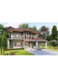 แบบบ้าน 2 ชั้น สไตล์คอนเทมโพรารี่ NA-217 ขนาด 326.05 ตร.ม. 4 ห้องนอน 3 ห้องน้ำ