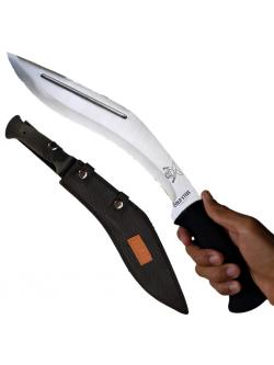 มีดพก มีดกุรข่า มีดเดินป่า มีดใบตาย Cold Steel Conqueror Kukri ขนาด 17.5 นิ้ว (44 ซม.) สีเงิน พร้อมซองผ้าไนล่อนใส่มีด