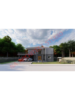 แบบบ้าน 2 ชั้น สไตล์คอนเทมโพรารี่ NA-204 ขนาด 335 ตร.ม 4 ห้องนอน 5 ห้องน้ำ