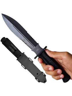 มีดใบตาย Columbia 5568A ใบมีด 2 คม ขนาด 11.8 นิ้ว (30 ซม.) พร้อมปลอกมีดพลาสติก ABS สำหรับเก็บมีด