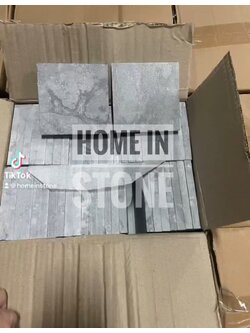 หินปูสระว่ายน้ำ Silver grey 10x10 + White Cloudy 10x10