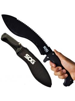 มีดใบตาย มีดกุรข่า SOG Sogfari Kukri Machete ขนาด 18.3 นิ้ว (46.5 ซม.) พร้อมซองผ้าไนล่อนร้อยเข็มขัดสำหรับเก็บมีด
