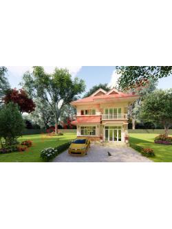 แบบบ้าน 2 ชั้น สไตล์ไทยประยุกต์ NA-209 ขนาด 199.13 ตร.ม. 3 ห้องนอน 3 ห้องน้ำ