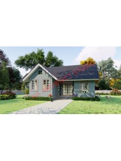 แบบบ้านชั้นเดียว สไตล์วินเทจ NA-006 ขนาด 62.10 ตร.ม 2 ห้องนอน 2 ห้องน้ำ