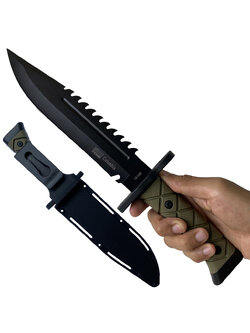 มีดใบตาย Columbia 1918B ขนาด 13.5 นิ้ว (34.3 ซม.) พร้อมปลอกมีดพลาสติก ABS เหน็บเข็มขัดสำหรับเก็บมีด