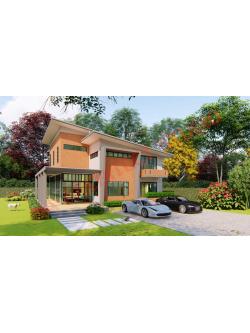 แบบบ้าน 2 ชั้น สไตล์ลอฟท์ NA-214 ขนาด 315.63 ตร.ม. 3 ห้องนอน 2 ห้องน้ำ