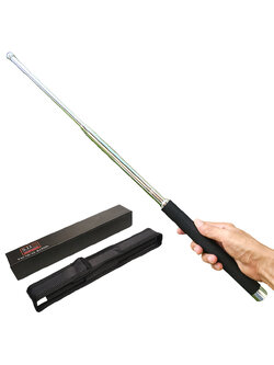 ดิ้วกระบอง 5.11 Tactical ก้านดิ้วสีเงินขนาด 25.2 นิ้ว (64 ซม.) พร้อมซองไนล่อนร้อยเข็มขัดสำหรับเก็บดิ้ว