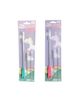 GRACEKIDS (เกรซคิดส์) แปรงล้างหลอด เซต 3 ชิ้น (สีฟ้า-สีชมพู) แปรงล้างหลอดทุกประเภท มีรีฟิลในเซต คุ้มมาก