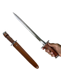 มีดขูดชาร์ป เหล็กขูดชาร์ปขนาด 15.7 นิ้ว (40 ซม.) ด้ามไม้พร้อมซองหนังร้อยเข็มขัดสำหรับเก็บ