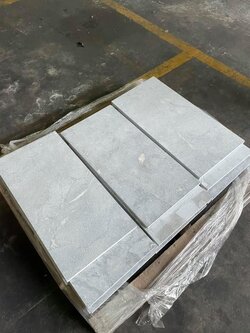 หินธรรมชาติ สีสวย White Cloudy + Silver Grey