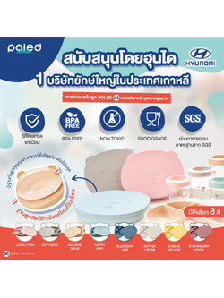 ลด33% POLED [Made in Korea] ถาดอาหารปลอดสารพิษ ลายหมีน้อยสุดน่ารัก มาพร้อมฝาปิด ทนความร้อน มีฐานดูดติดโต๊ะ ขยับไม่หลุด