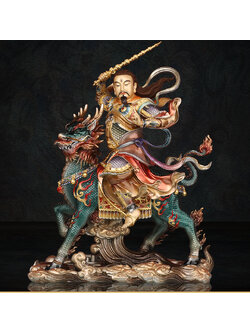 #เทพเจ้าสามตา เอ้อหลางเสิน 二郎神 ขี่กิเลน เนื้อทองเหลืองคุณภาพสูง