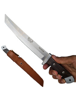 มีดเดินป่า มีดใบตาย BUCK Knives No.878 Tanto Blade ขนาด 11.8 นิ้ว (30 ซม.) พร้อมซองมีดร้อยเข็มขัดสำหรับเก็บมีด