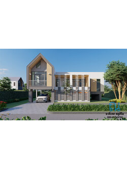 แบบบ้านชั้นครึ่ง สไตล์นอร์ดิก NA-117 ขนาด 127 ตร.ม. 3 ห้องนอน 2 ห้องน้ำ