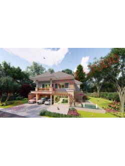 แบบบ้าน 2 ชั้น สไตล์สไตล์คอนเทมโพรารี่ NA-201 ขนาด 342.97 ตร.ม. 5 ห้องนอน 6 ห้องน้ำ