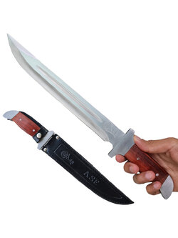 มีดใบตาย ขนาด 15 นิ้ว (38 ซม.) พร้อมซองหนังร้อยเข็มขัดสำหรับเก็บมีด