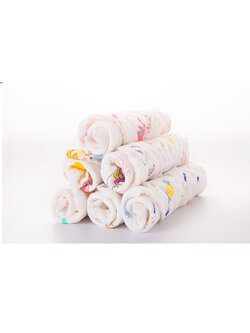 ผ้าอ้อมถูตัว สำหรับเด็ก ผ้านุ่มนิ่ม เพื่อผิวสัมผัสอันบอบบางของลูกน้อย ไม่ก่อให้เกิดการระคายเคือง 1แพ็ค5ชิ้น (คละลาย)
