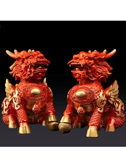 กิเรนคู่ ป้องกันศัตรูเสริมพลังดี คุ้มครองการงานการเงิน