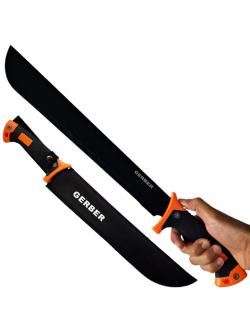 มีดเดินป่า มีดใบตาย GERBER Machete ขนาดยาว 21.3 นิ้ว (54 ซม.) พร้อมซองผ้าไนล่อนร้อยเข็มขัดสำหรับเก็บมีด