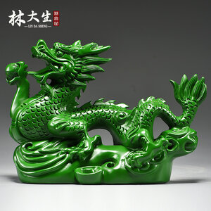 #มังกรมหาอำนาจงานแกะจากไม้จริงทำสี เครื่องประดับปรับฮวงจุ้ยเสริมความมั่งคั่งร่ำรวย
