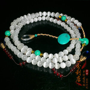 ประคำหินสีทิเบตเครื่องประดับโบราณ ของแท้จากร้านของเก่าในปักกิ่ง