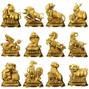 #รูปหล่อทองเหลือง 12 นักษัตร สัตว์มงคล,แก้ปีชง ตามปีนักษัตร