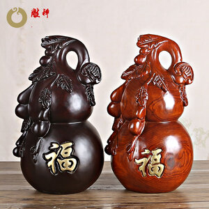 เถาน้ำเต้าเรียกทรัพย์ไม้มะฮอกกานี เครื่องประดับปรับฮวงจุ้ยเสริมความมั่งคั่งร่ำรวย