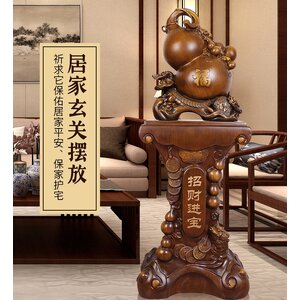 น้ำเต้าเสริมทรัพย์งานเรซิ่นลายไม้เหมือนจริง รวมฐานวาง(ขนาดใหญ่)