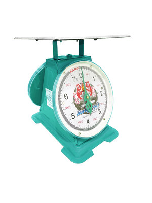 เครื่องชั่งสปริง ตราสิงห์คู่ระฆัง ตัวถังเหล็ก พิกัด 7 กก. จานแบน