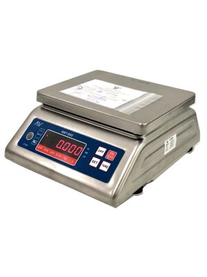 เครื่องชั่งดิจิตอลกันน้ำตั้งโต๊ะ ตรา AV (AVENUE) รุ่น AWT-SS2 พิกัด 6 กก.