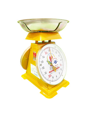 เครื่องชั่งสปริง ตราฝาแฝด ตัวถังเหล็ก พิกัด 15 กก. จานลึก