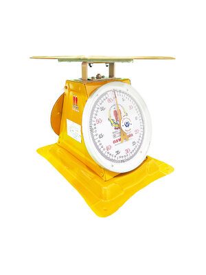 เครื่องชั่งสปริง ตราฝาแฝด ตัวถังเหล็ก พิกัด 60 กก. จานแบน