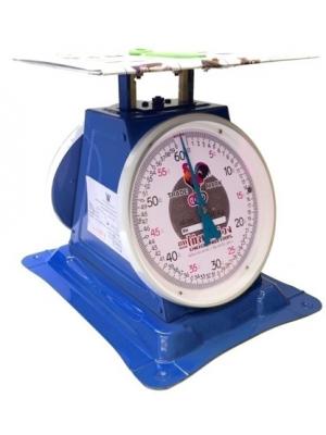 เครื่องชั่งสปริง ตราไก่สามห่วง ตัวถังเหล็ก พิกัด 60 กก. จานแบน