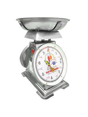 เครื่องชั่งสปริง ตราฝาแฝด ตัวถังสเตนเลส เกรด 430 พิกัด 7 กก. จานลึก
