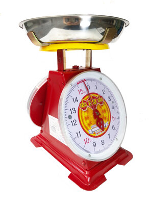 เครื่องชั่งสปริง ตราเฮงเฮงเฮง ตัวถังเหล็ก พิกัด 15 กก. จานลึก