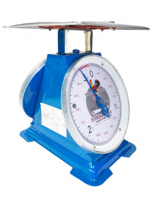 เครื่องชั่งสปริง ตราไก่สามห่วง ตัวถังเหล็ก พิกัด 3 กก. จานแบน