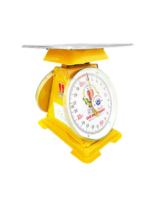 เครื่องชั่งสปริง ตราฝาแฝด ตัวถังเหล็ก พิกัด 20 กก. จานแบน