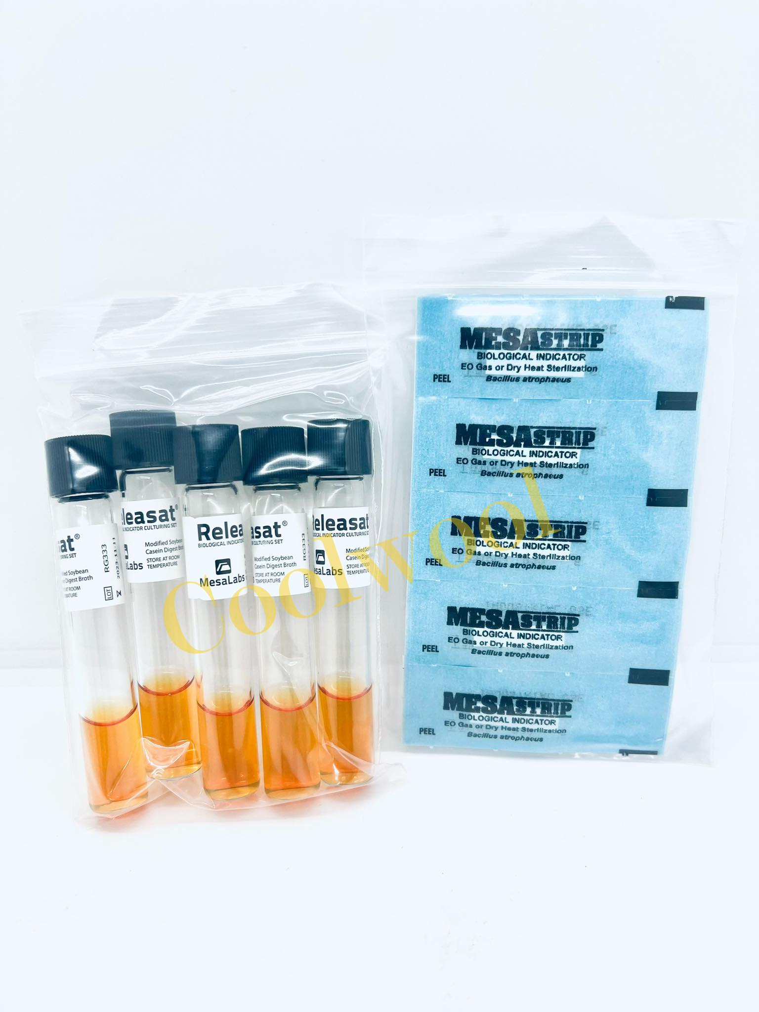 ชุดทดสอบประสิทธิภาพการทำให้ปราศจากเชื้อ Releasat (Mesa Strip Gas Bacillus atrophaeus 10^6 & Tryptic Soy Broth(20 ชุด/แพ็ค))