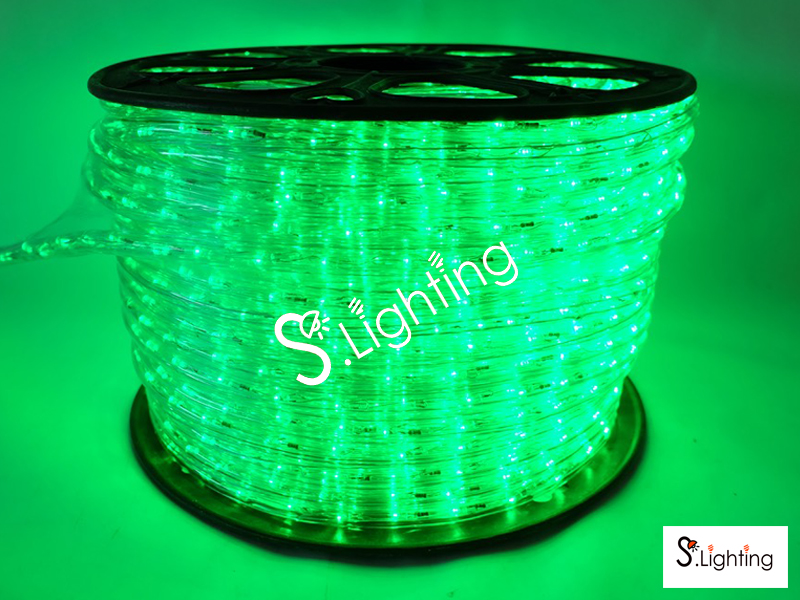 ไฟสายยางกลม LED 3ไส้ 100ม. แสงสีเขียว