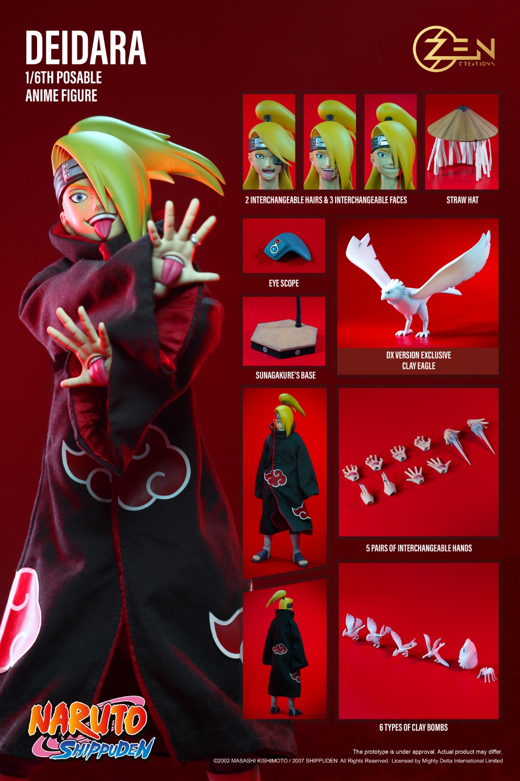 Zen Creations PAF004S Posable Anime Figure (PAF) Deidara (Standard Version)