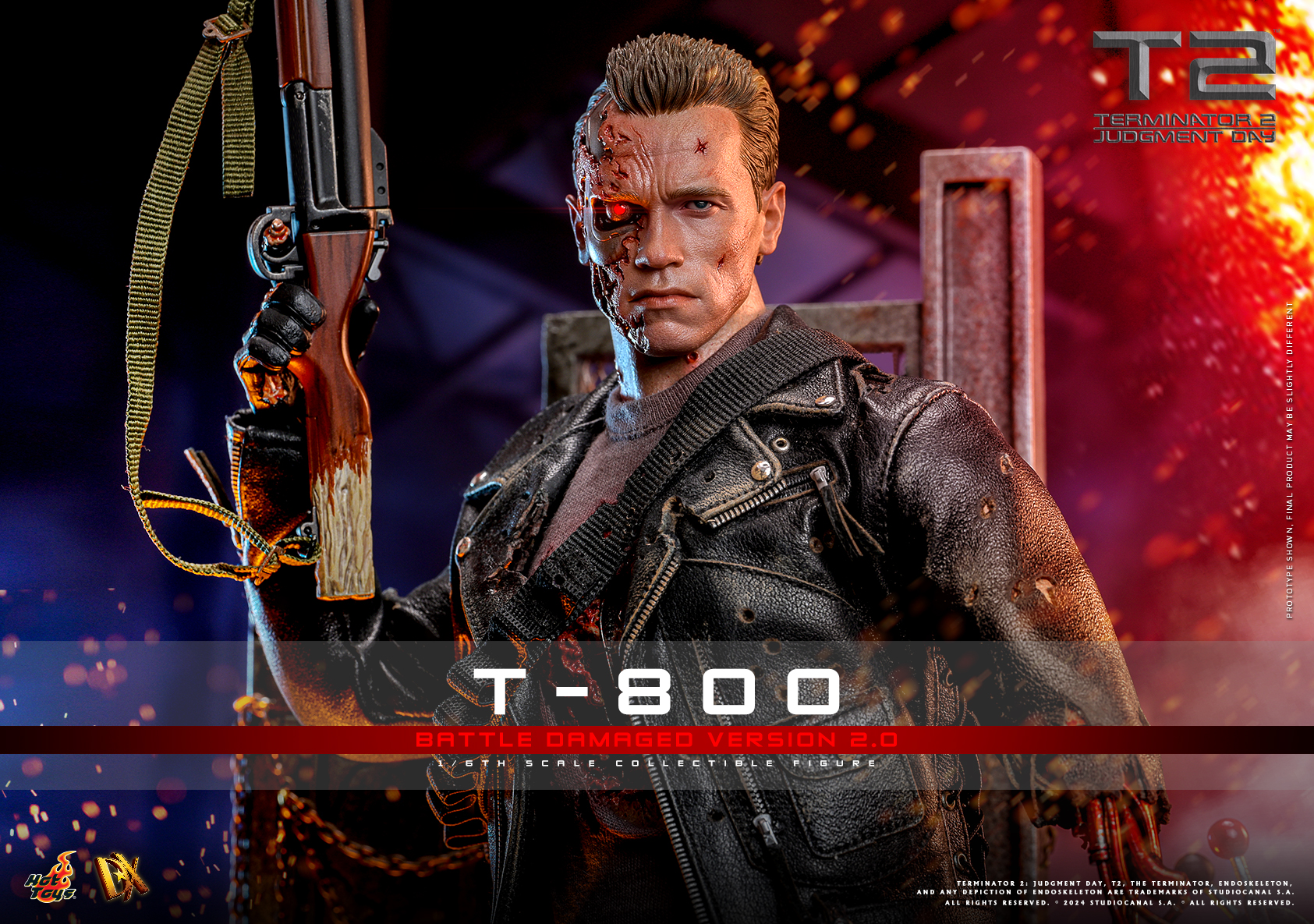 12/10/2567 Hot Toys DX46 Terminator 2: Judgment Day - T-800 (Battle Damaged Version 2.0)