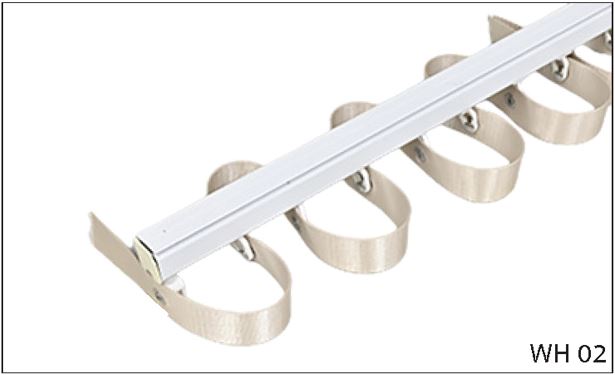 รางม่านลอน Snake shape รางสีขาว รุ่นเทปผ้า 14.5 ซม. รางผ้าม่าน