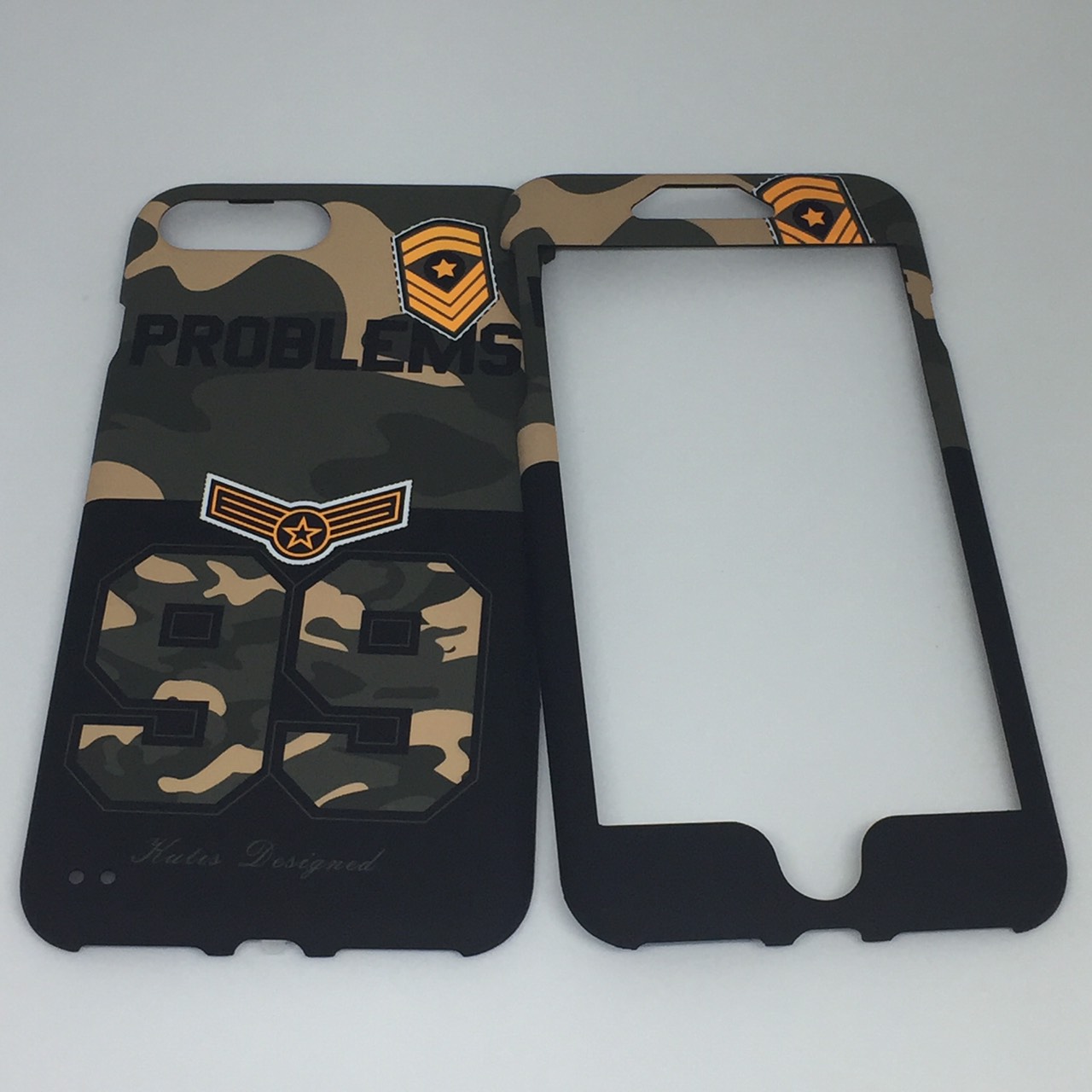 เคสคูทิส(Kutis)ไอโฟน7พลัส,8พลัส(ลายพรางทหาร)มาใหม่ เคสประกบหน้า-หลัง เคสเรืองแสง เคสลายวินเทจ