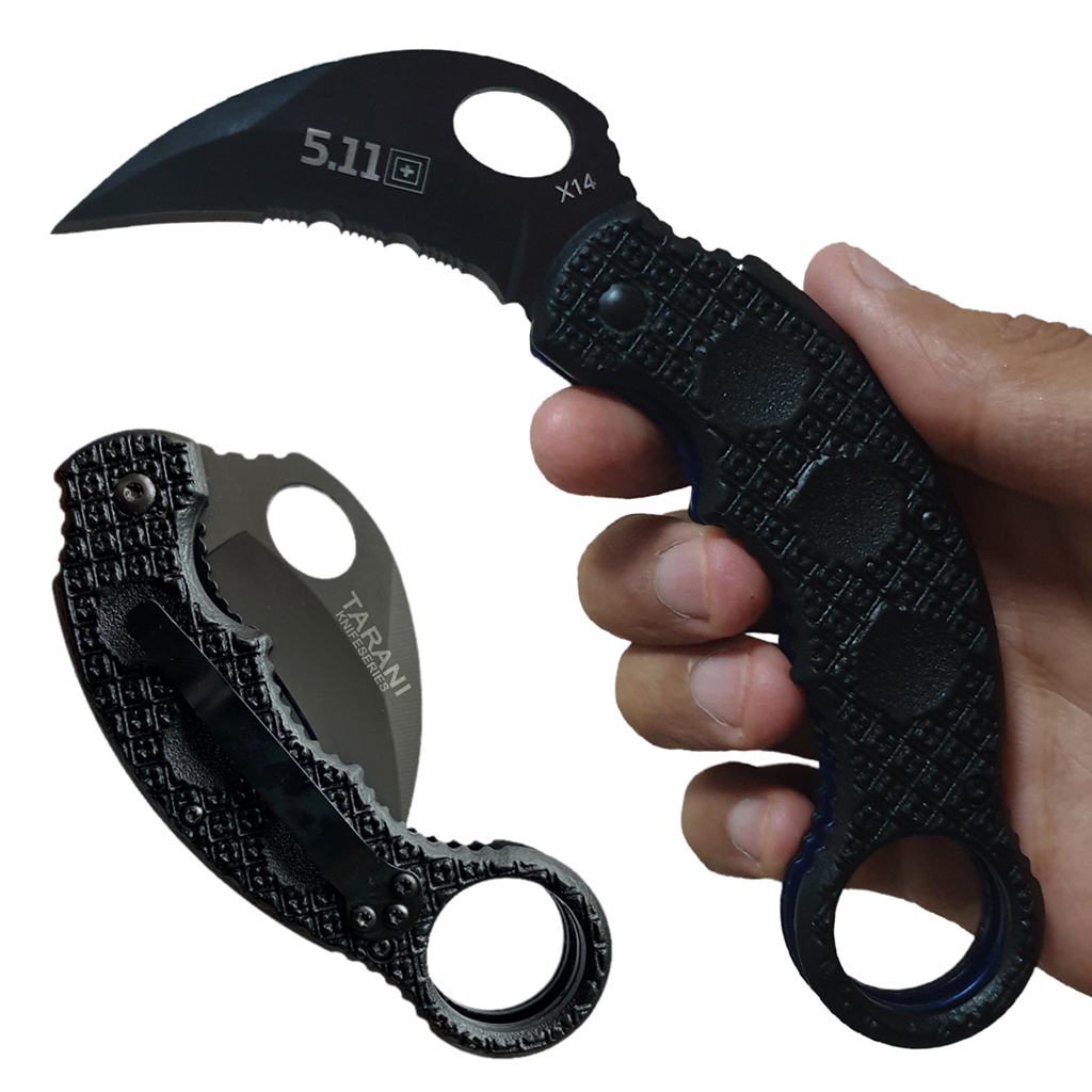 มีดพับ มีดคารัมบิต 5.11 Tactical Karambit Knives X14 ฟันเลื่อย ขนาด 6.3 นิ้ว (16 ซม.)
