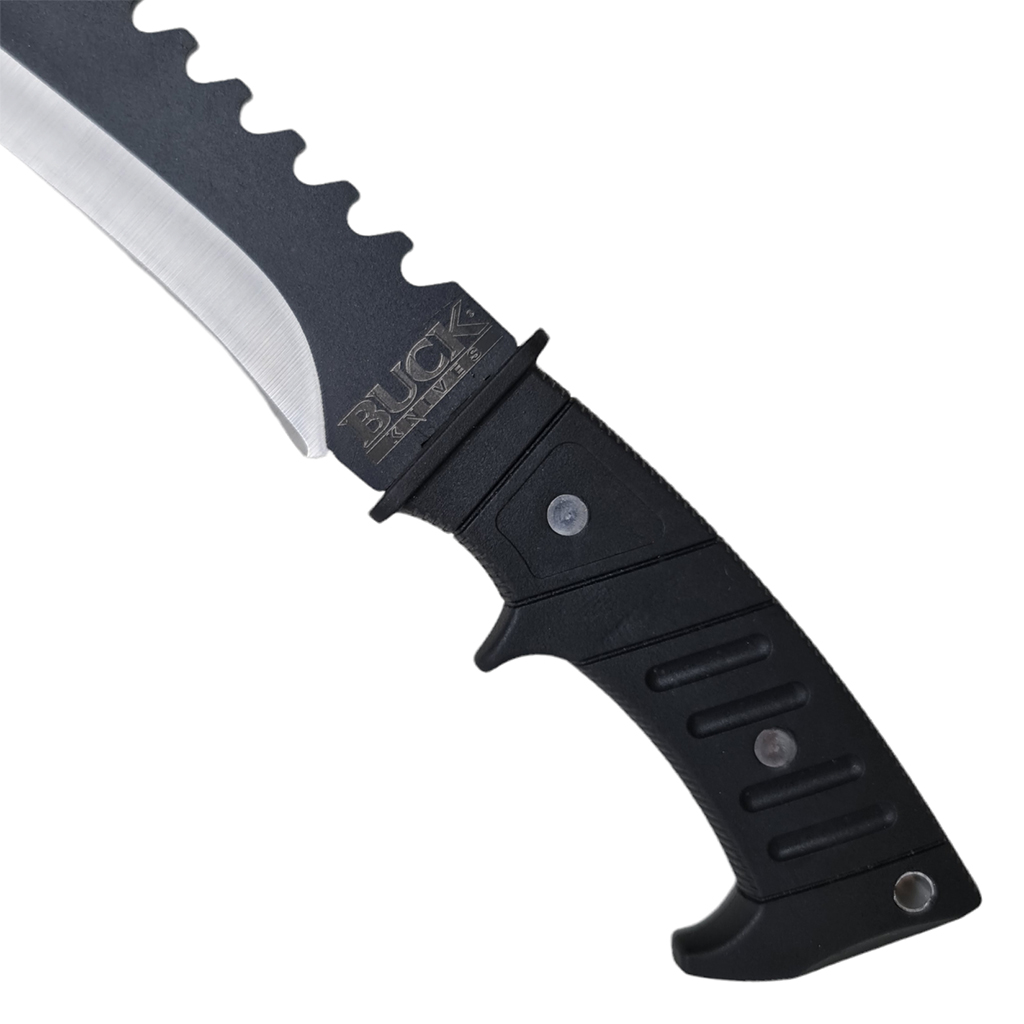 มีดใบตาย BUCK Knives Clip Point ขนาด 12.4 นิ้ว (31.5 ซม.) พร้อมซองไนล่อนร้อยเข็มขัดสำหรับเก็บมีด