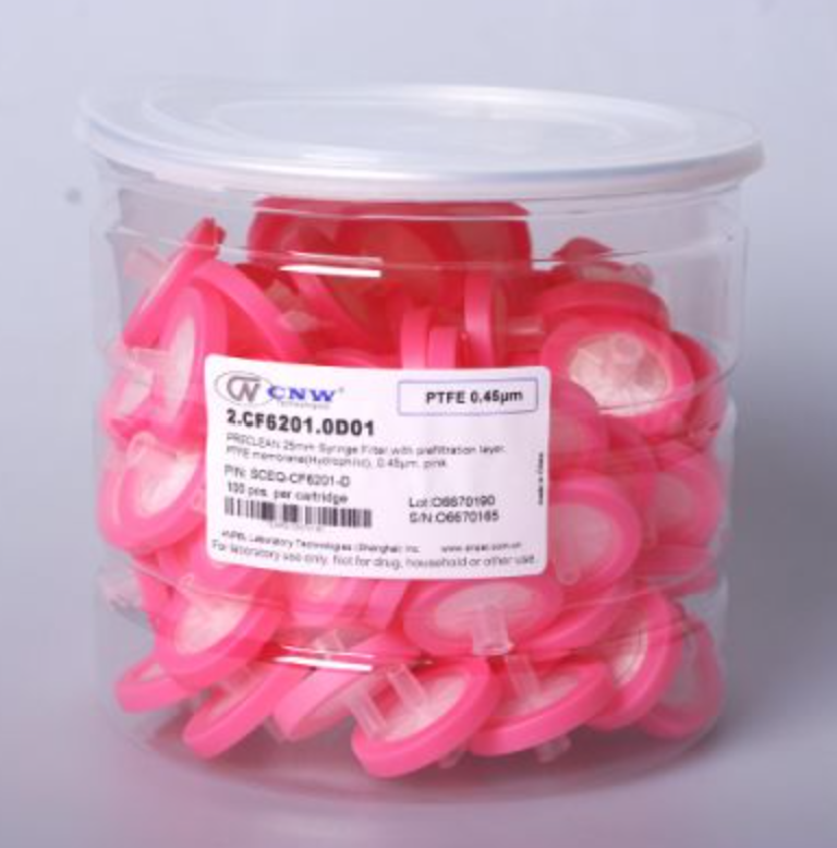 PRECLEAN™ 25 mm PTFE Syringe filter (Hydrophilic) (100/pk)