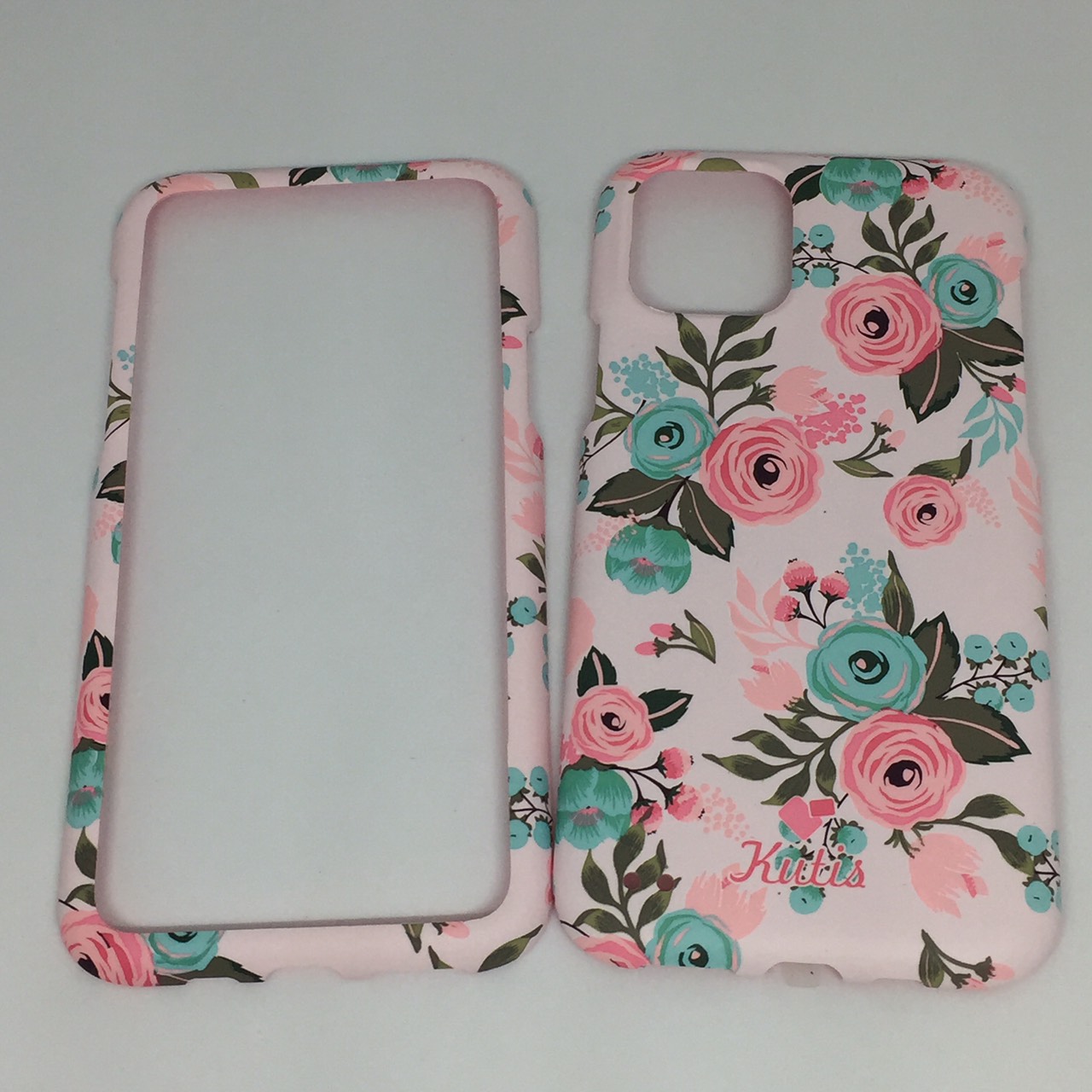 เคสคูทิส (Kutis) ไอโฟน11Pro(ลายดอกไม้สีพื้นสีชมพูอ่อน) มาใหม่ เคสประกบหน้า-หลัง